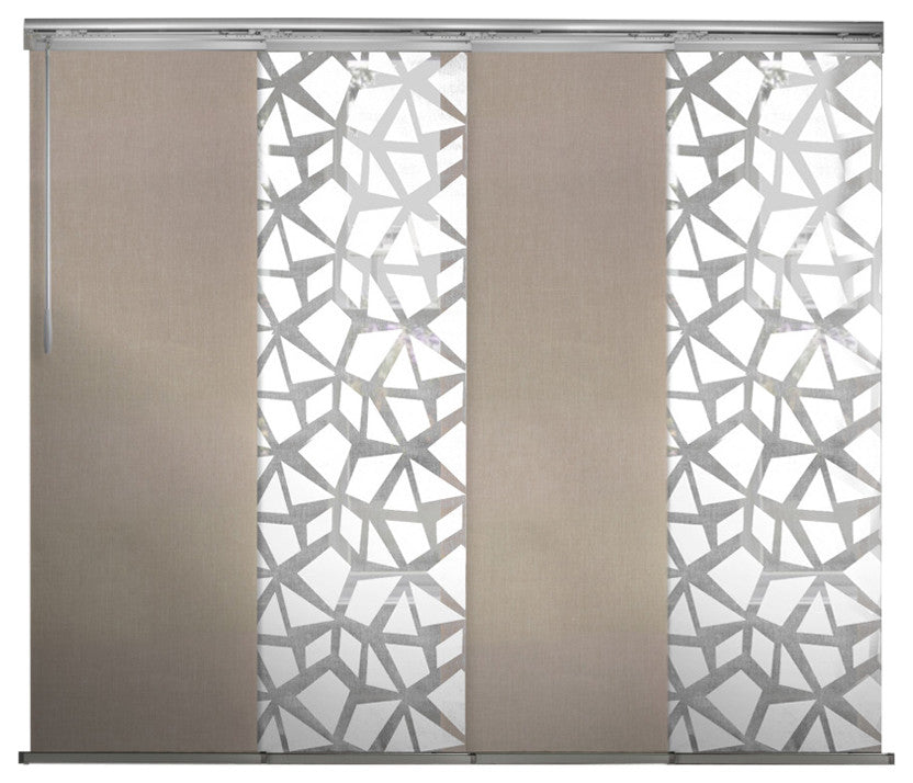 Scattered-Alabaster 4-Panel Track Extendable Vertical Blinds 94"Hx48-88"W