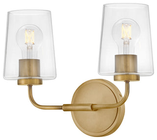 Lark Kline Small Two Light Vanity, Heritage Brass
