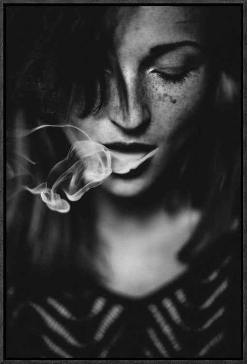 "Smokey" Framed Canvas Giclee by Yannick Desmet, 16x23"