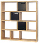 Modern Large Thick Wood Modular Bookcase, Oak