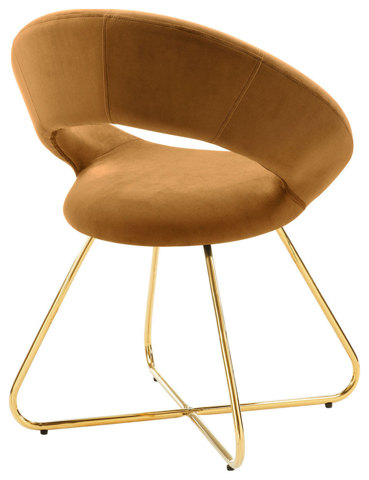 Nouvelle Performance Velvet Dining Chair Set of 2 Gold Cognac -4681