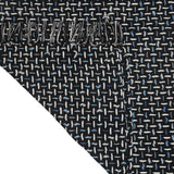 Modern Interwoven Throw Blanket with Fringe, Black/Blue/White