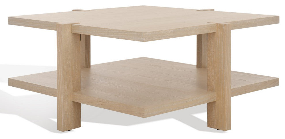 Safavieh Couture Quigley Square Coffee Table, Natural Cerused Oak