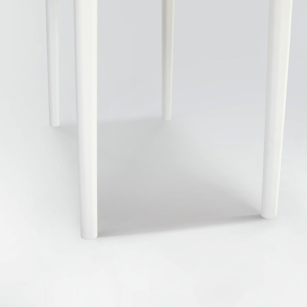 Meno 36" Rectangular Italian Carrara White Marble Console Table, White