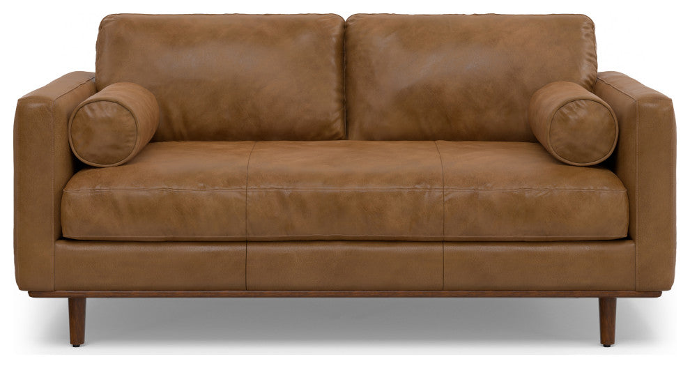 Morrison 72" Sofa and Ottoman Set, Caramel Brown, 72"