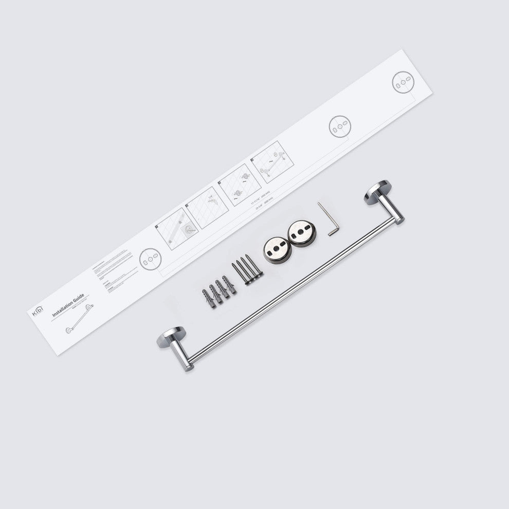 Circular Bathroom 18" Towel Bar, Chrome