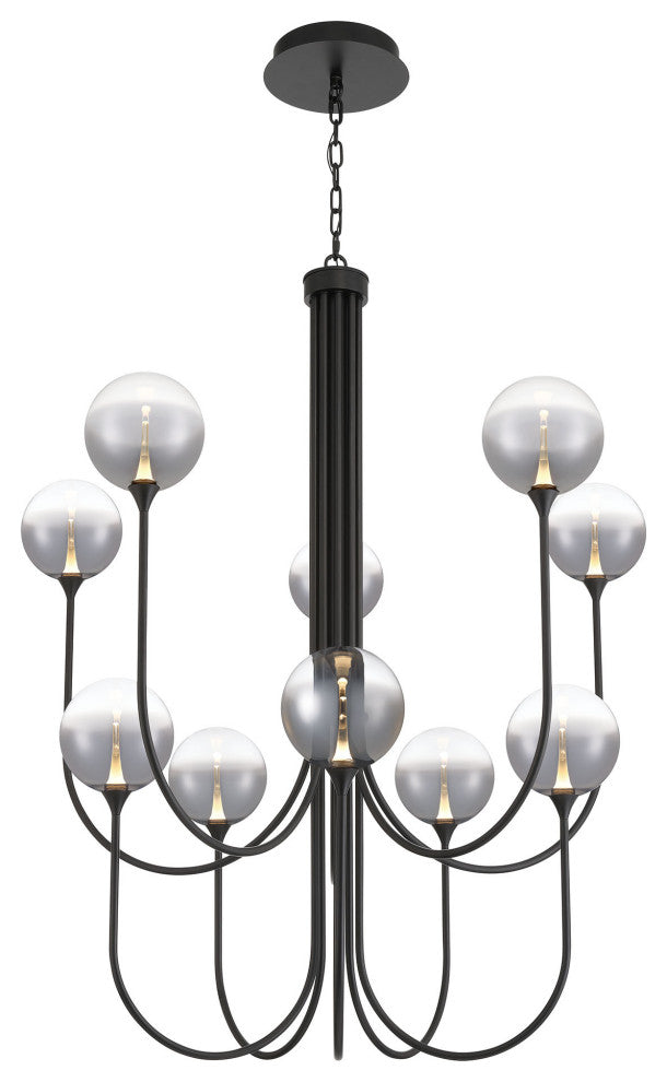 Iissa 10L 40" Black Smoke Chandelier