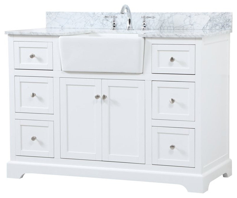 Home Living 22" Farmhouse White-Light Bathroom Vanity