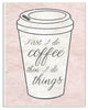 First Coffee Then Things Dusty Rose Pink Marble Wall Plaque Art, 13"x19"