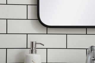 Ellis Soft Corner Metal Rectangular Mirror, Black, 18" x 36"