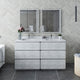 Fresca Formosa Floor Standing Bathroom Cabinet, Rustic White, 58", Cabinet Only