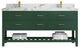 Parker 72" Double Sink Bath Vanity, Lafayette Green 2" Viola Brown
