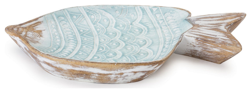 Geometric Etched Fish Bowl 11.5"L