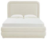 Briella Cream Velvet Bed in Queen