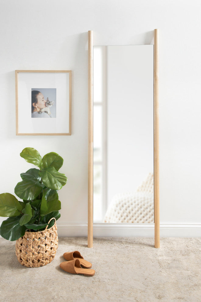 Findlay Wood Wall Leaner Mirror, Natural, 21"x67"