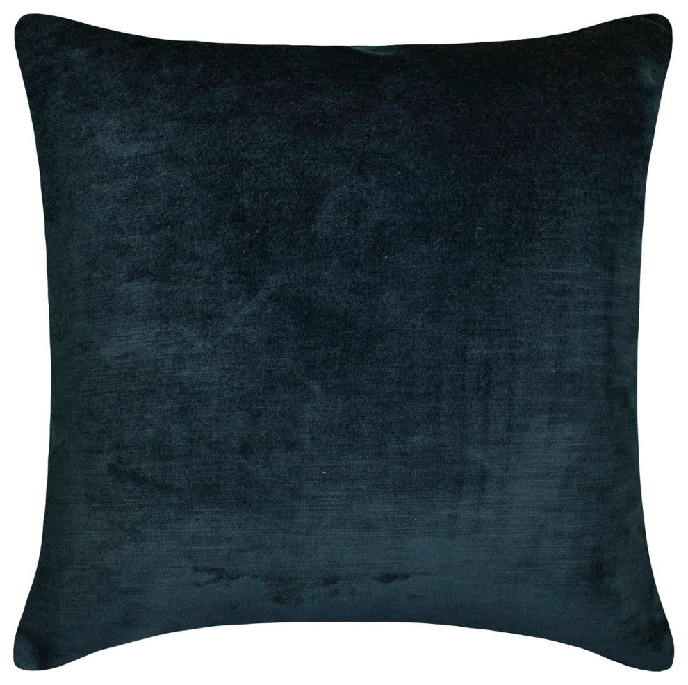 Blue Velvet Pillowcase 22"x22" Pillow Cover Top Zipper - Velvet Blue Jules