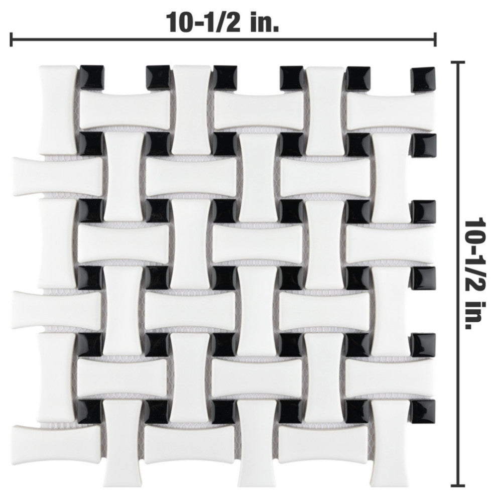 Metro Dog Bone Basketweave Porcelain Floor and Wall Tile (7.1 sqft./case)