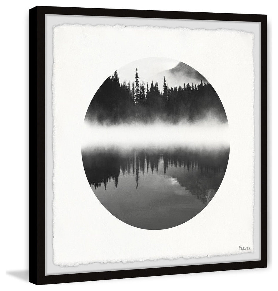 "Mountain Lake Reflection" Framed Painting Print, 18"x18"