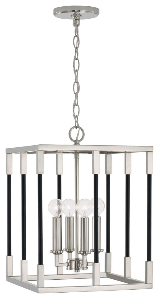 Capital Lighting 544741 Bleeker 4 Light 13"W Pendant - Aged Brass / Black