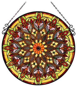 CHLOE Lighting ARABELLA Tiffany-Style Victorian Stained Glass Window Panel