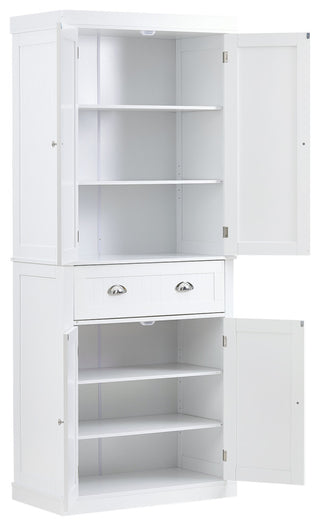 VEVOR 72" Kitchen Pantry Storage Tall Cabinet 4 Doors 3 Adjustable Shelves