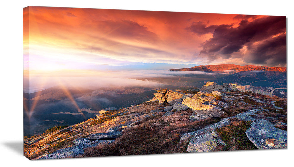 "Colorful Autumn Sky and Mountains" Landscape Photo Wall Art, 40"x20"