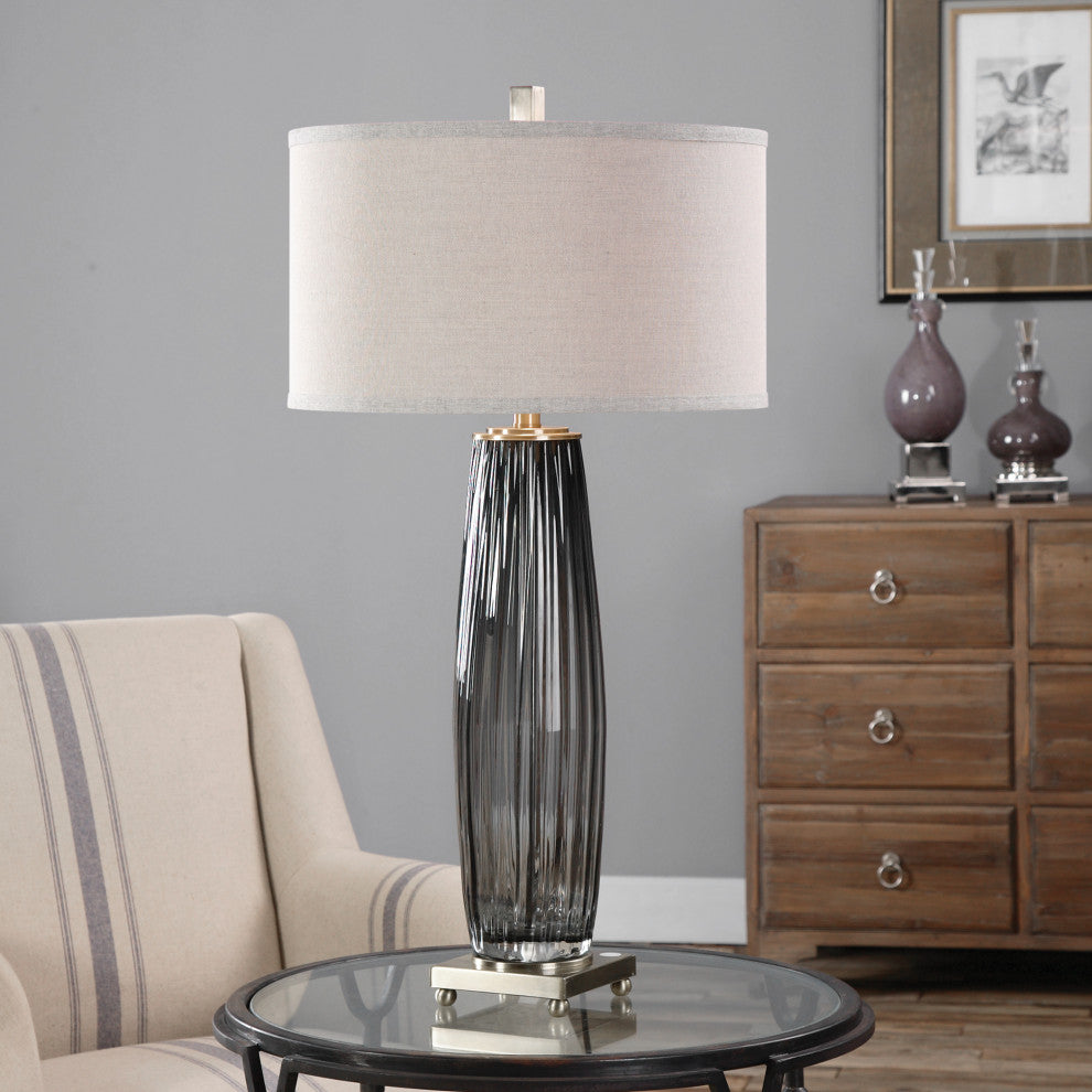 Uttermost Vilminore Glass Table Lamp, Gray