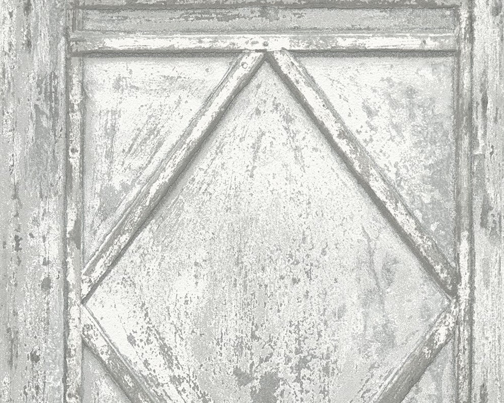 DecoWorld 2, Natural  Gray, White Wallpaper Sample, Modern Wall Decor Accent