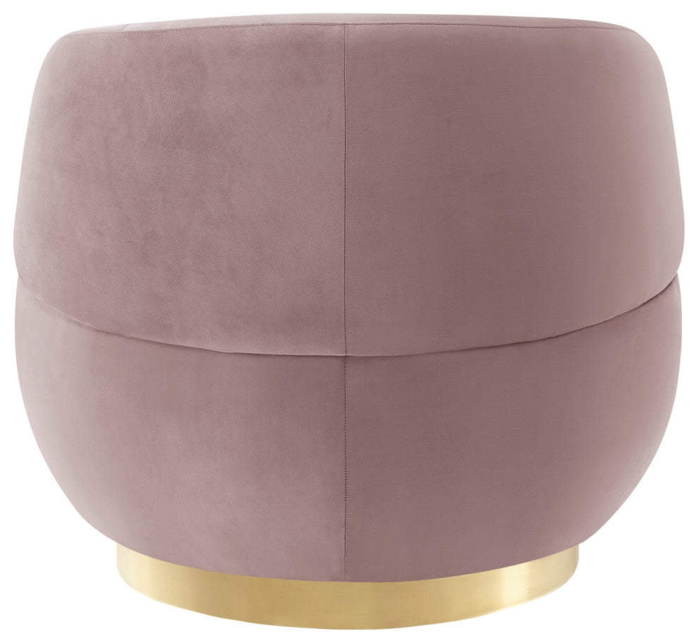 Inspired Home Shaniyah Accent Chair, Swivel, Blush/Gold Velvet