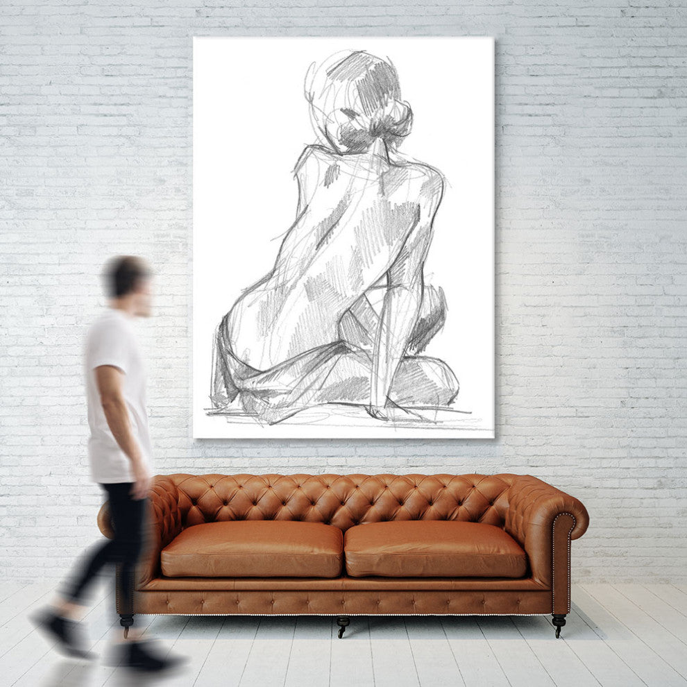 "Sitting Pose II" Fine Art Giant Canvas Print, 54"x72"