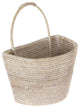 La Jolla Handwoven Rattan Wall Basket, Large, White-Wash