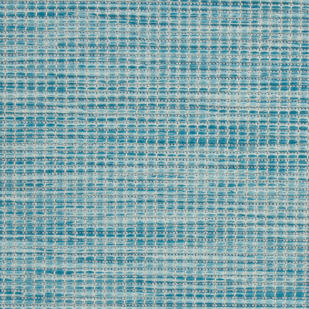 Nourison Positano Contemporary Area Rug, Aqua, 2'2"x10' Runner
