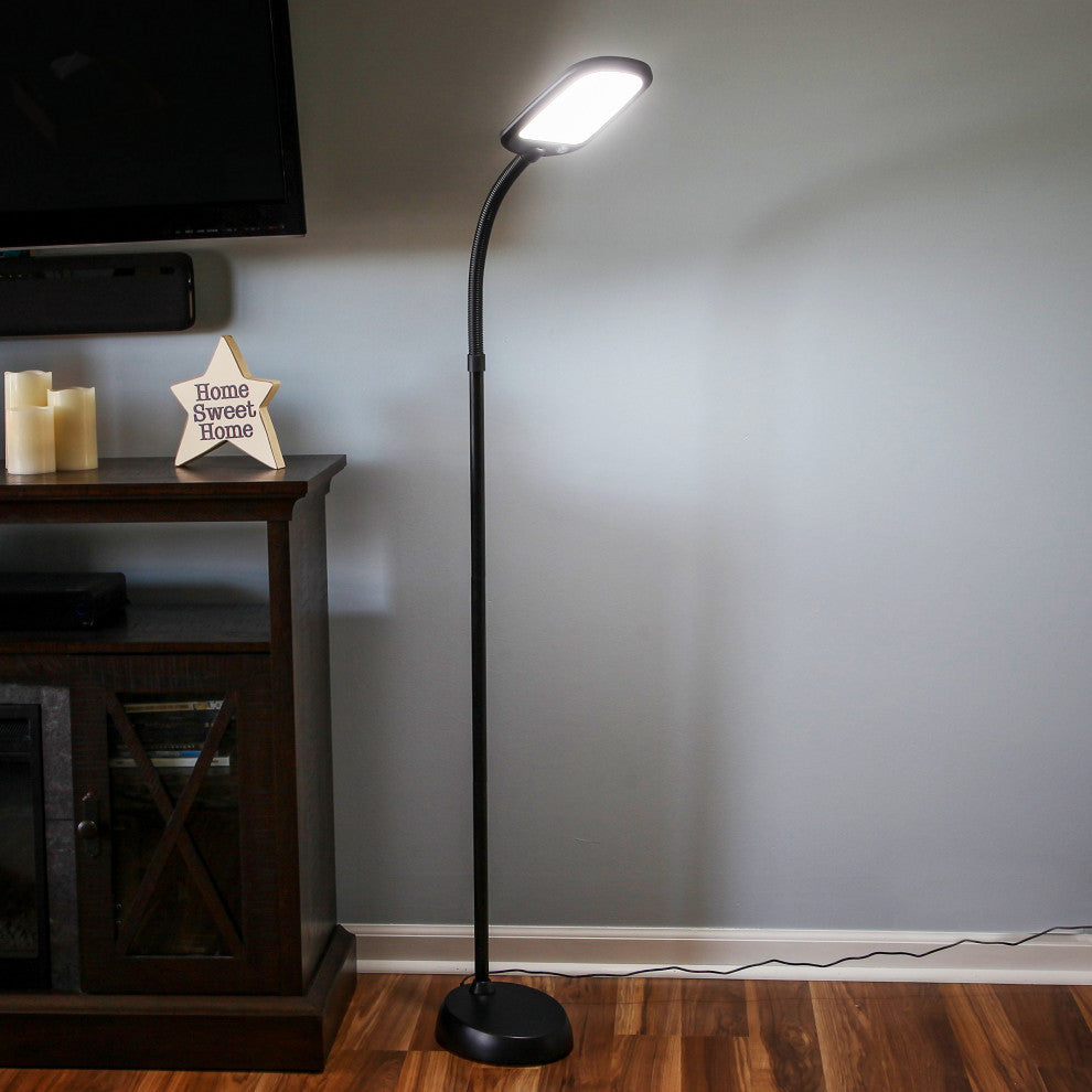 Brightech Litespan LED Bright Reading and Craft Floor Lamp - Modern Standing, Cl