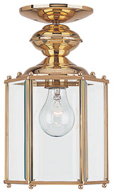 Generation Lighting Outdoor Semiflush Convertible Pendant, Polished Brass