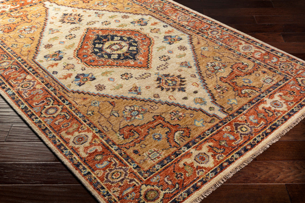 Surya Biscayne BSY-2302 Traditional Area Rug, 6' x 9' Rectangle
