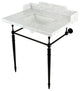 Kingston Brass LMS3022M8SQ0 30" Carrara Marble Console Sink, Legs