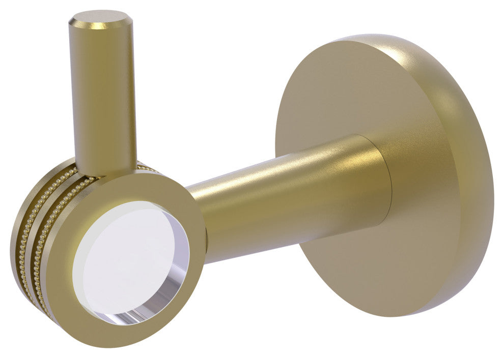 Clearview Robe Hook with Dotted Accents, Satin Brass