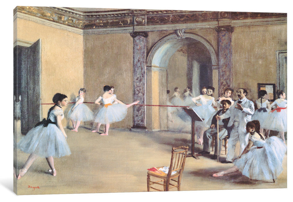"The Dance Foyer At The Opera" by Edgar Degas, Canvas Print, 18"x12"