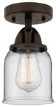 Small Bell Semi-Flush Mount, Oil Rubbed Bronze, Clear, Clear