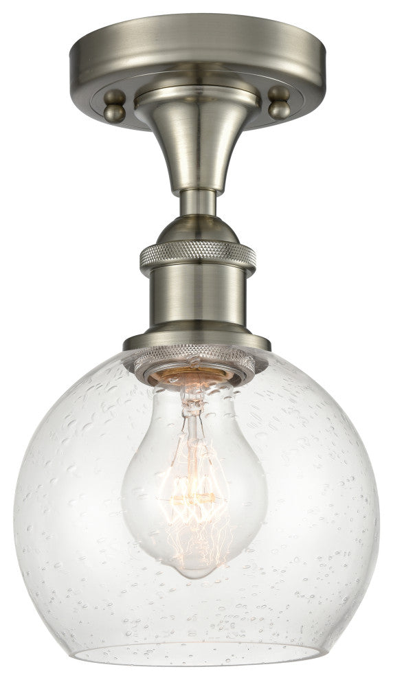 Innovations 516-1C-SN-G124-6-LED 1 Light Semi-Flush Mount, Brushed Satin Nickel