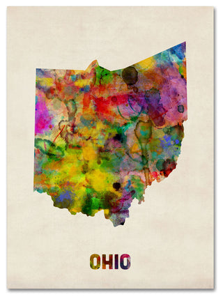 'Ohio Map' Canvas Art by Michael Tompsett
