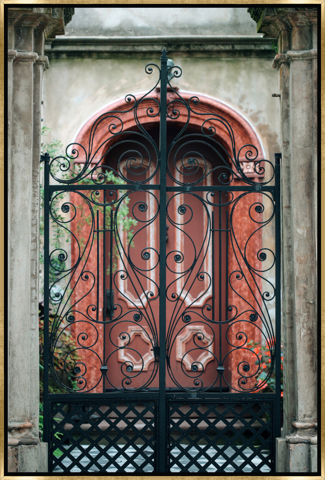 30x45 Step Inside II, Framed Artwork, Gold