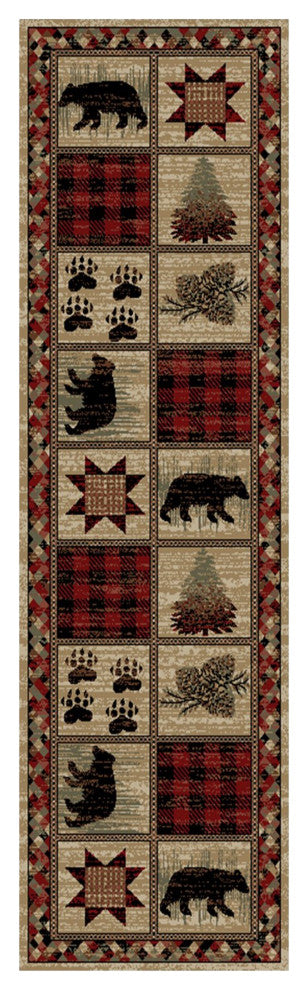 Hearthside Hollow Point Lodge Area Rug, Red, 2'3"x7'7"