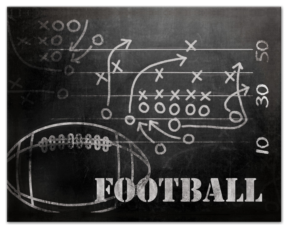 Football Plays 14x11 Canvas Wall Art