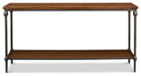 Huntsman Console Table With Shelf Wood and Iron Frame