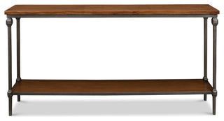 Huntsman Console Table With Shelf Wood and Iron Frame