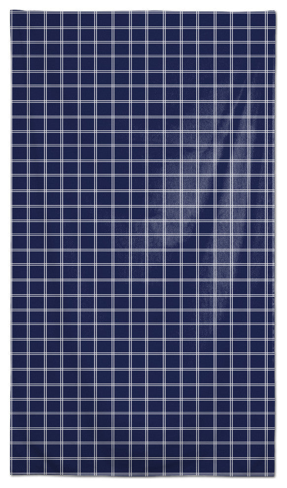 Navy and White Grid 58x102 Tablecloth