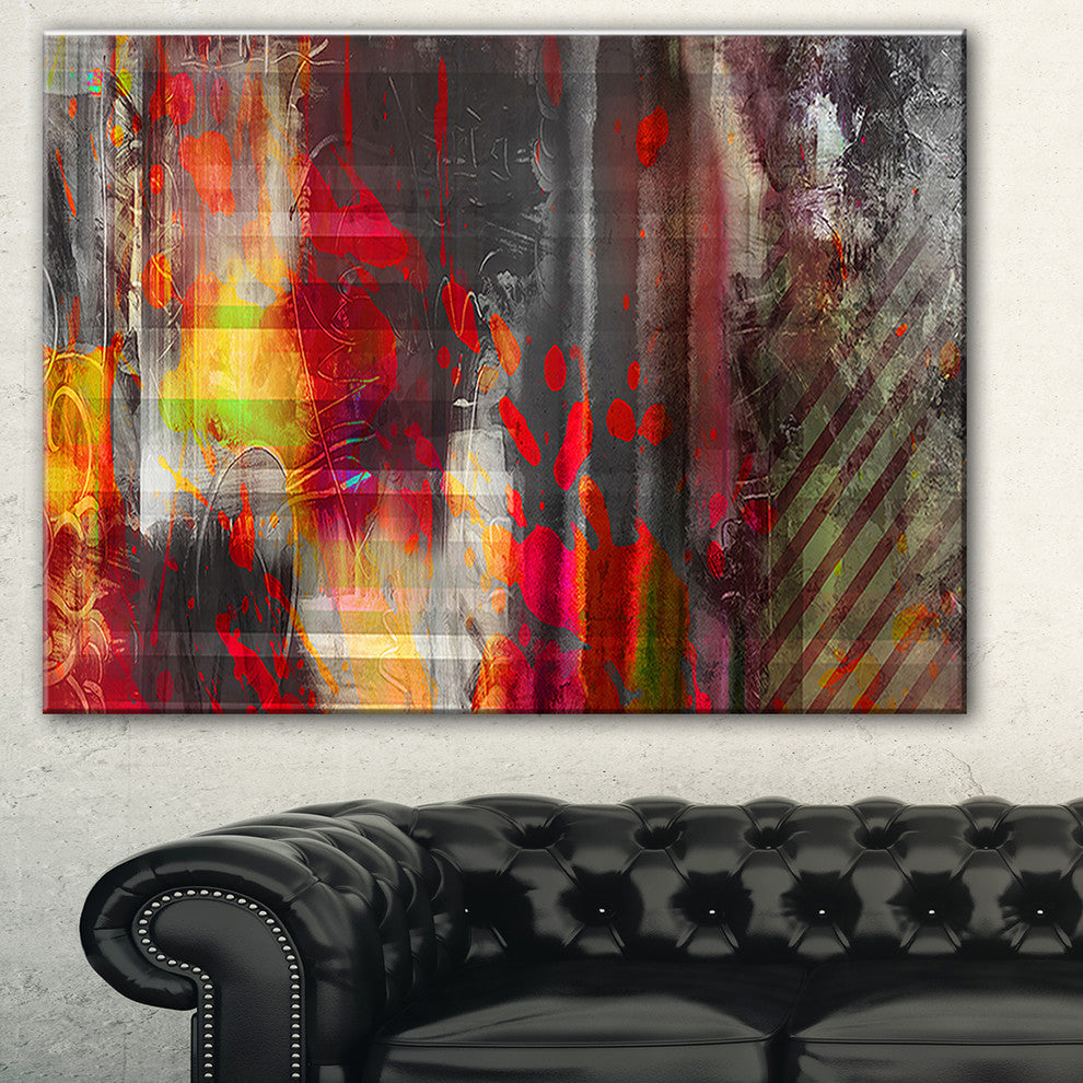 "Red Decorative Design" Canvas Print, 40"x20"