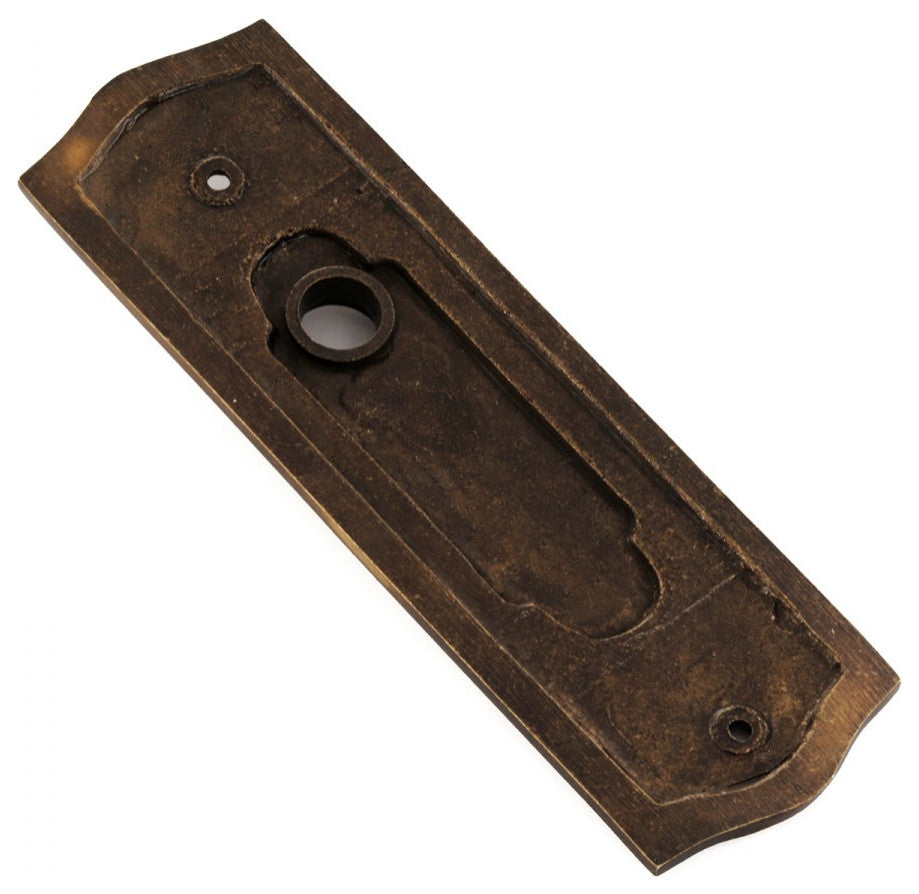 Door Back Plate Antique Brass Beaded Without Keyhole 7 1/4" H Pack of 4