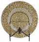 Elegantly Stylish Glass Charger Plate, Clear And Gold